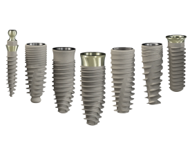 Gamme d'implants dentaires IDI de différentes tailles et connectiques
